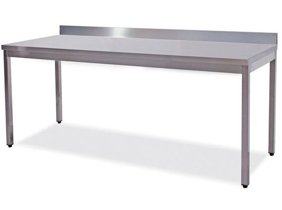 Tavoli inox su gambe con alzatina cm.40-200x80.